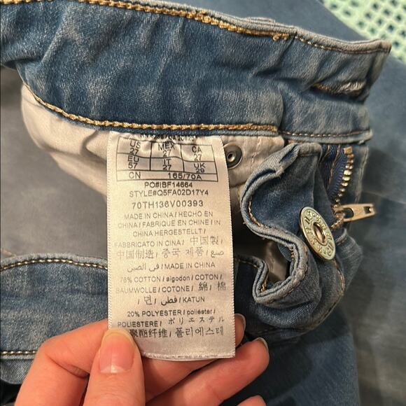 Guess Blue Skinny Jeans with Distressed Details - size 27 - Picture 4 of 5